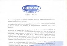 Litucera divulga nota sobre encerramento de contrato