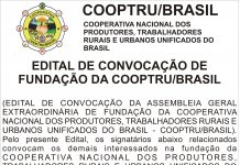 EDITAL DE CONVOCAÇÃO DE FUNDAÇÃO DA COOPTRU/BRASIL