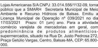 Licença Municipal de Operação – Lojas Americanas