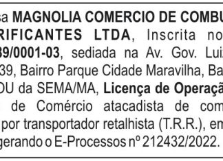 Solicitação de Licença de Operação