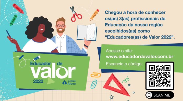 Campanha “Educador de Valor” 2022 reconhece profissionais de Educação nos territórios de atuação do Instituto Alcoa