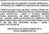 COMUNICADO DE EMISSÃO LICENÇA AMBIENTAL PARA ATIVIDADE DE COMÉRCIO VAREJISTA DE COMBUSTÍVEIS