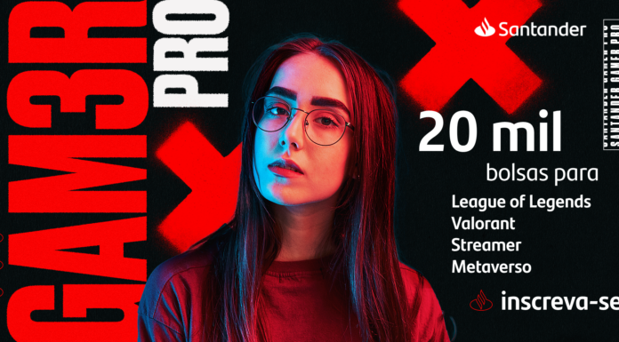 Santander Gamer Pro oferece 20 mil bolsas de estudo para formação em jogos, streaming e metaverso