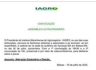 EDITAL DE CONVOCAÇÃO ASSEMBLEIA EXTRAORDINÁRIA